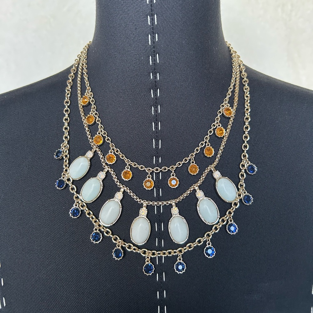 WHBM Bermuda Blue Multi-Strand Short Necklace NWT